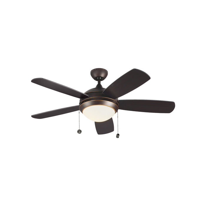 Discus Classic LED Ceiling Fan in Roman Bronze/Bronze/American Walnut (44-Inch).