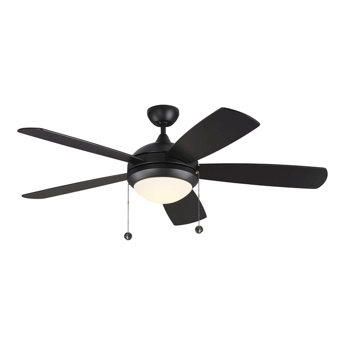 Discus Classic LED Ceiling Fan in Matte Black (52-Inch).