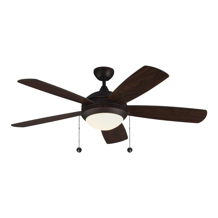 Discus Classic LED Ceiling Fan in Roman Bronze/Bronze/American Walnut (52-Inch).