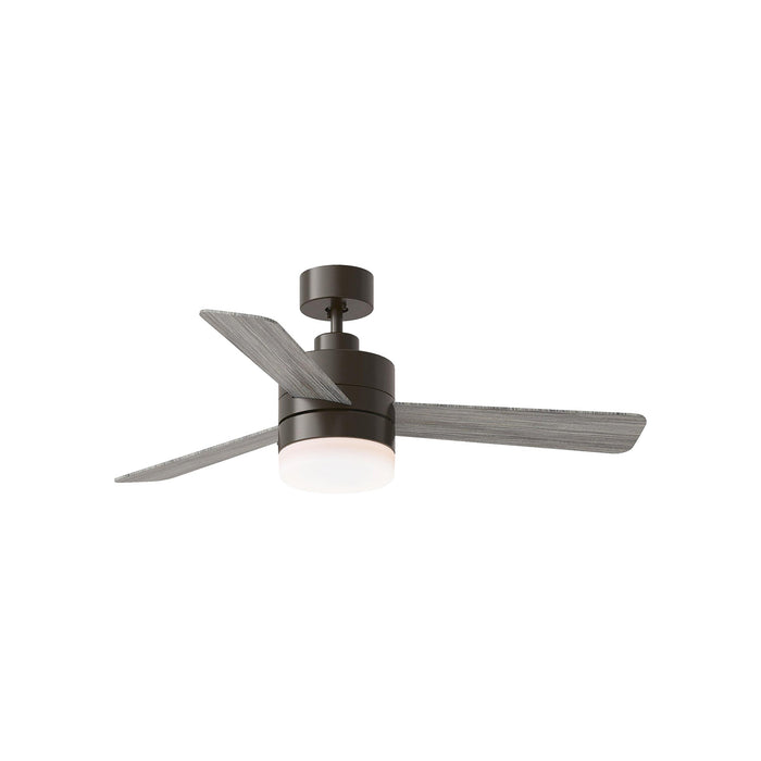 Era Outdoor LED Ceiling Fan in Aged Pewter/Light Grey Weathered Oak (44-Inch).