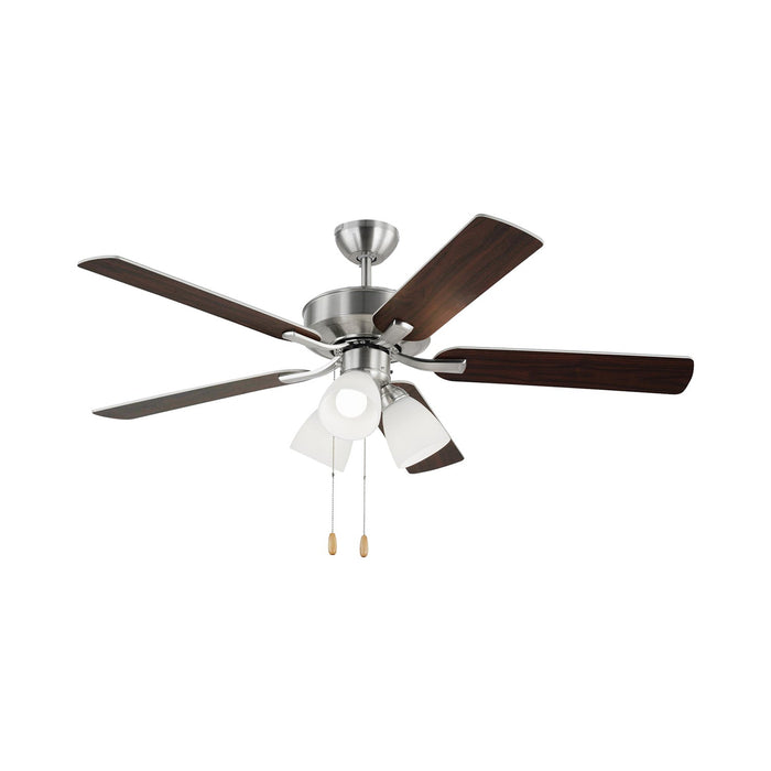 Linden LED 3 Ceiling Fan in Brushed Steel/Silver/American Walnut.