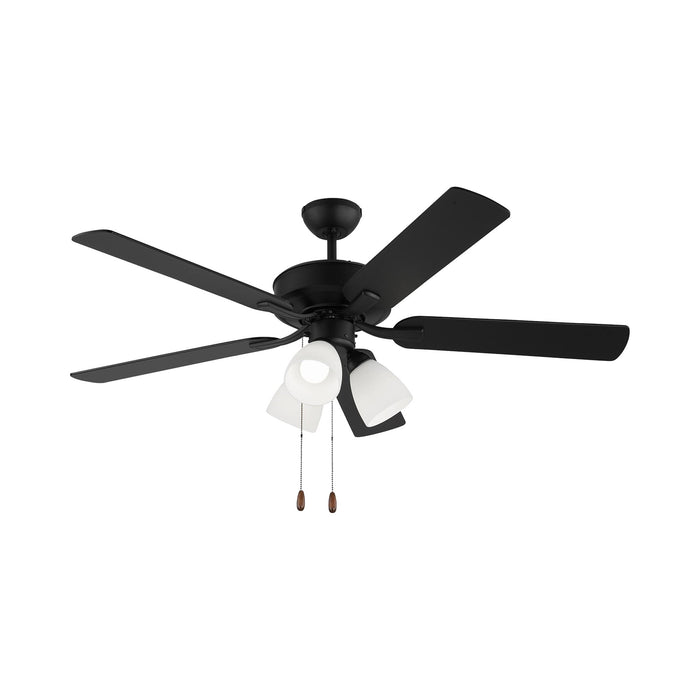 Linden LED 3 Ceiling Fan in Midnight Black.