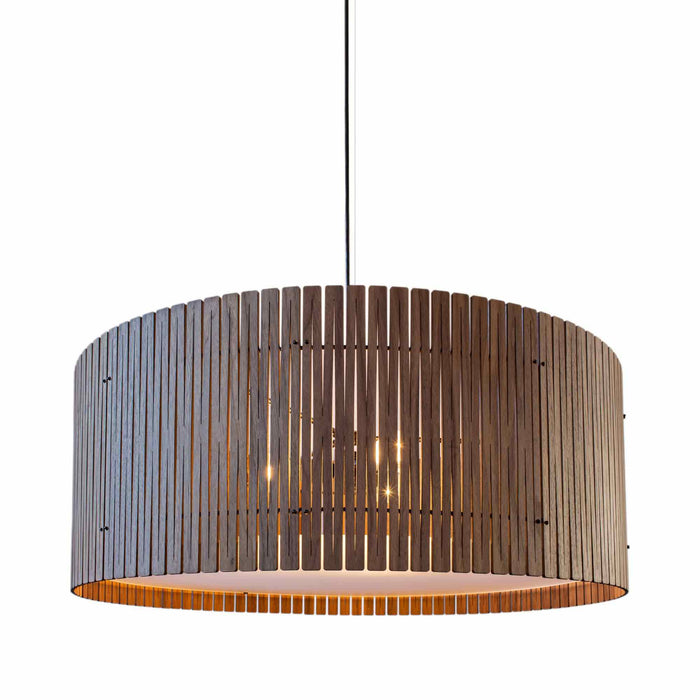 Kerflights Drum Pendant Light in Black Walnut (33-Inch).