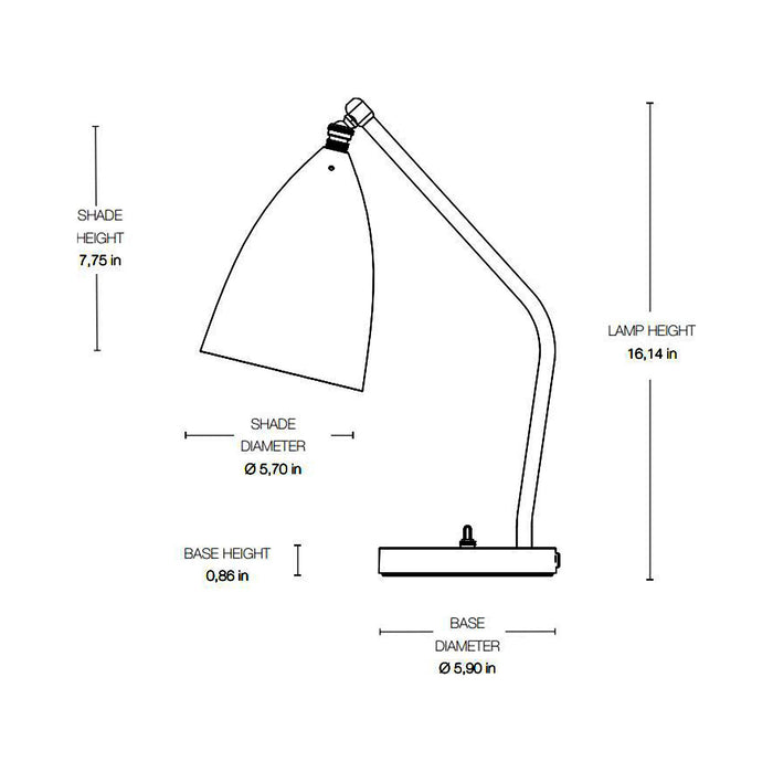 Gräshoppa Table Lamp - line drawing.