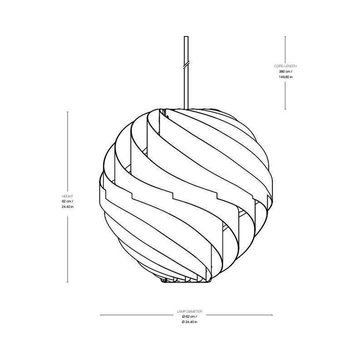 Turbo Pendant Light - line drawing.