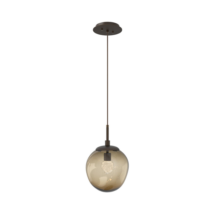 Aster LED Pendant Light in Flat Bronze/Bronze/Floret Crystal.