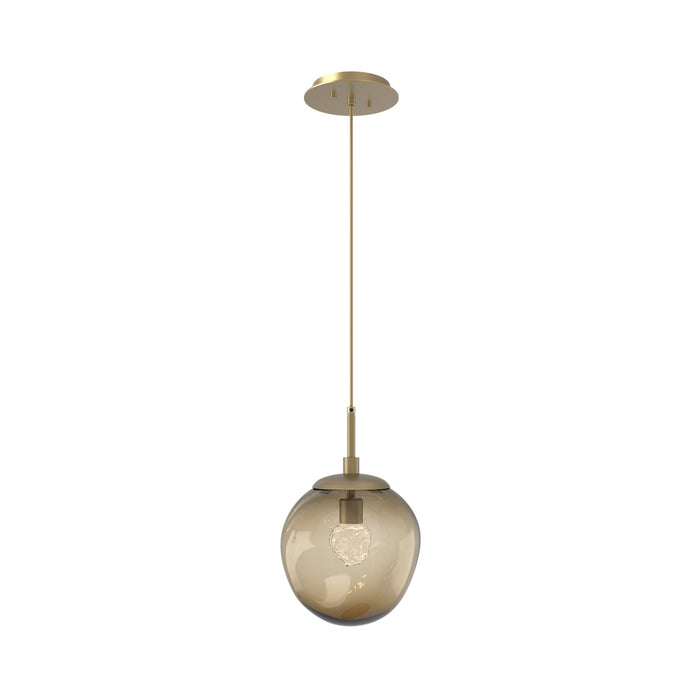 Aster LED Pendant Light in Gilded Brass/Bronze/Floret Crystal.
