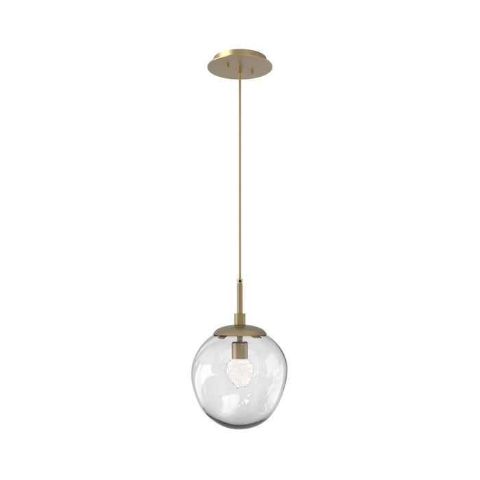 Aster LED Pendant Light in Gilded Brass/Clear/Floret Crystal.