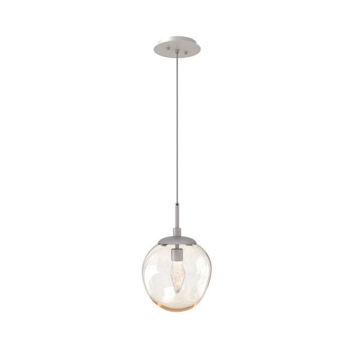 Aster LED Pendant Light in Beige Silver/Amber/Geo Crystal.