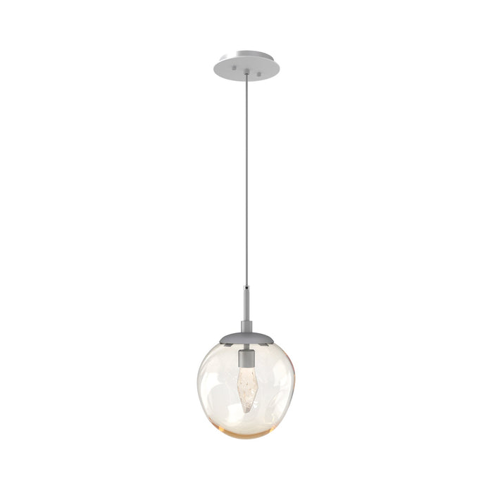 Aster LED Pendant Light in Classic Silver/Amber/Geo Crystal.