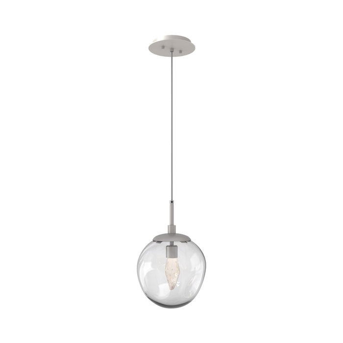 Aster LED Pendant Light in Beige Silver/Clear/Geo Crystal.