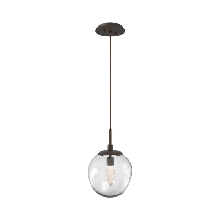 Aster LED Pendant Light in Flat Bronze/Clear/Geo Crystal.
