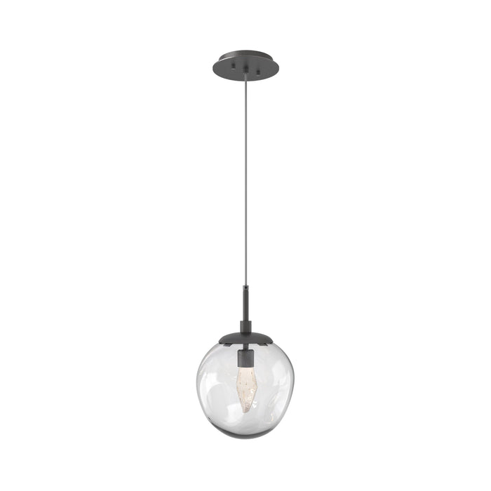 Aster LED Pendant Light in Graphite/Clear/Geo Crystal.