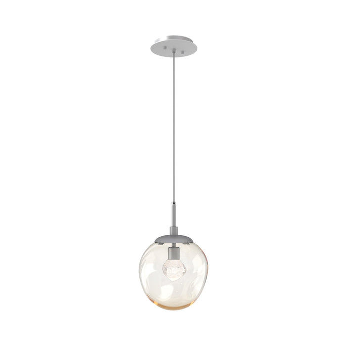 Aster LED Pendant Light in Classic Silver/Amber/Zircon Crystal.