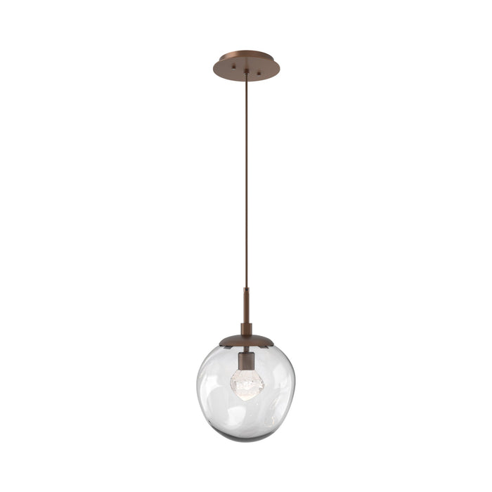 Aster LED Pendant Light in Burnished Bronze/Clear/Zircon Crystal.