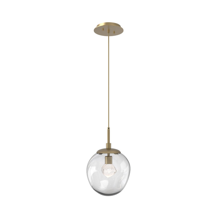 Aster LED Pendant Light in Gilded Brass/Clear/Zircon Crystal.