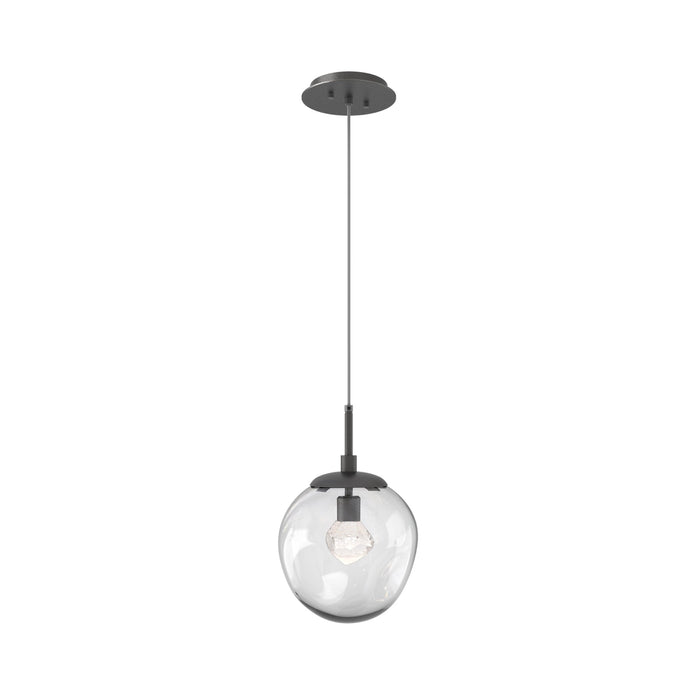 Aster LED Pendant Light in Graphite/Clear/Zircon Crystal.