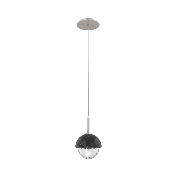 Cabochon LED Pendant Light in Beige Silver/Black Marble.
