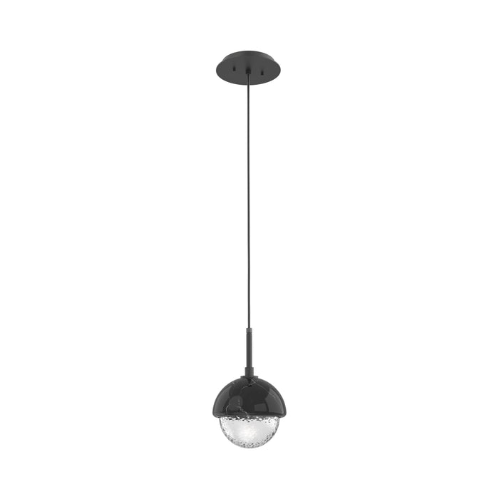 Cabochon LED Pendant Light in Matte Black/Black Marble.