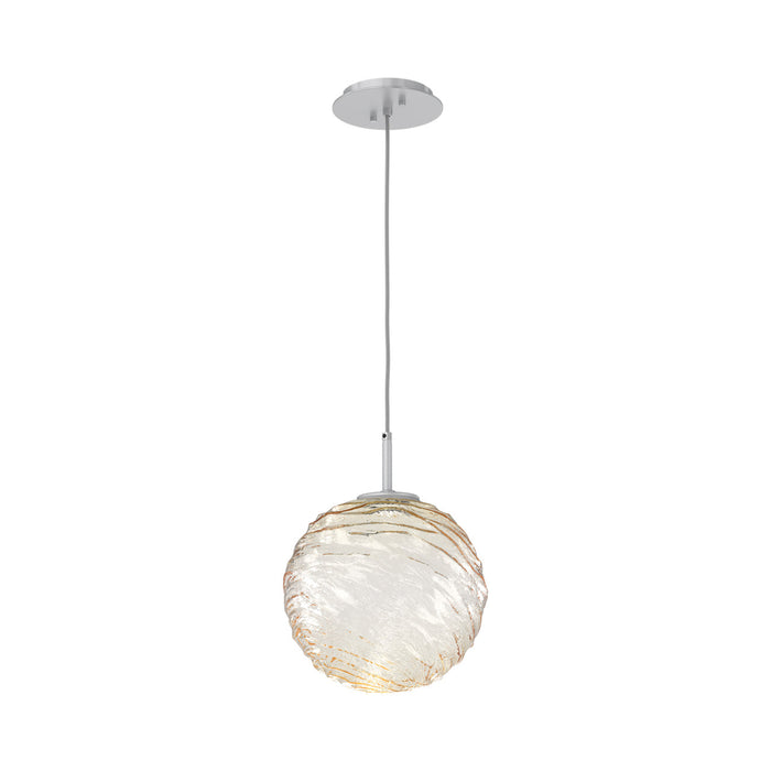 Gaia LED Pendant Light in Classic Silver/Amber (Large).