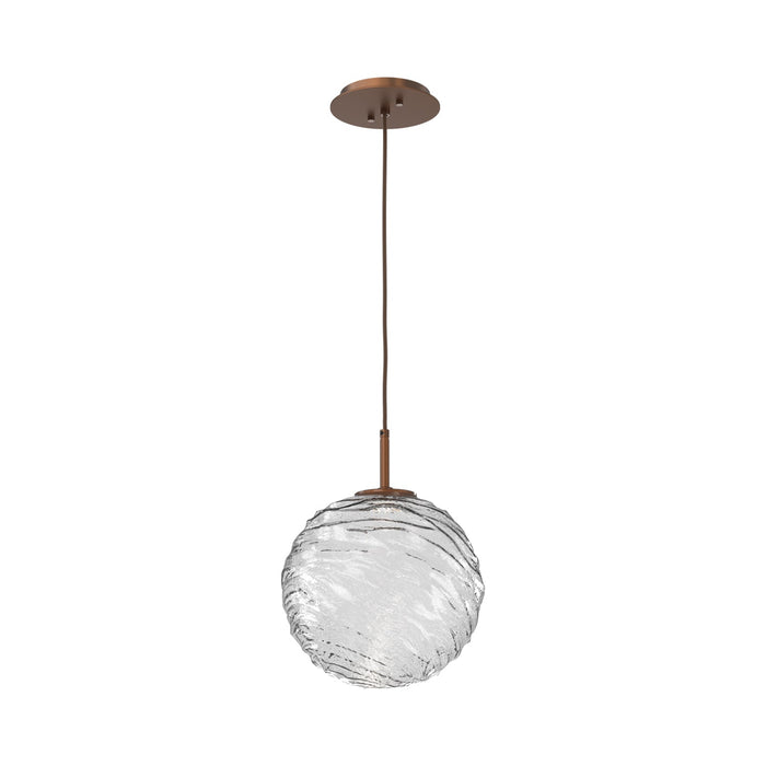 Gaia LED Pendant Light in Burnished Bronze/Clear (Large).