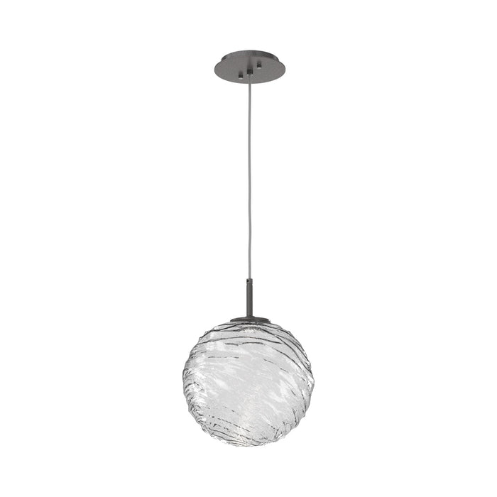 Gaia LED Pendant Light in Graphite/Clear (Large).