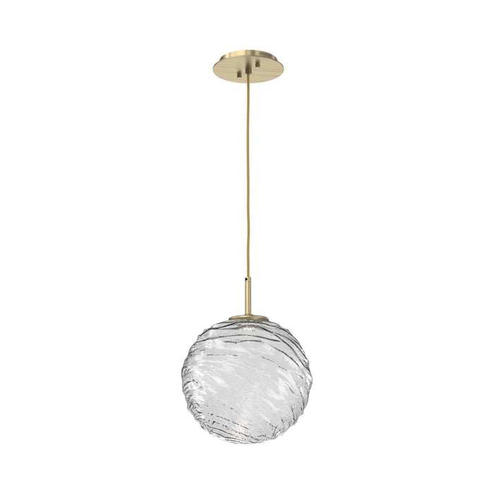 Gaia LED Pendant Light in Heritage Brass/Clear (Large).