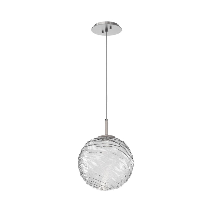 Gaia LED Pendant Light in Satin Nickel/Clear (Large).