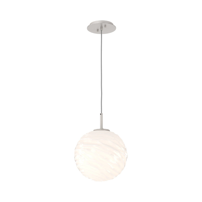 Gaia LED Pendant Light in Beige Silver/Opal White (Large).