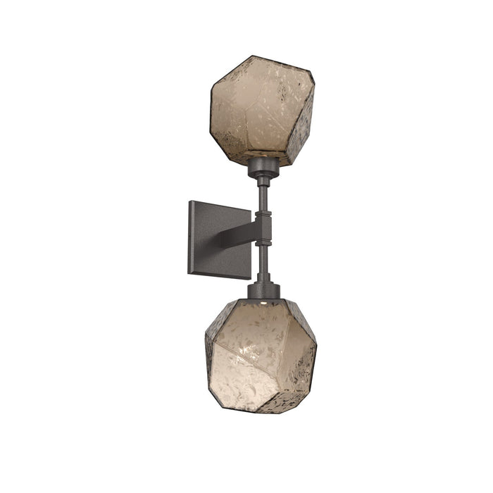 Gem LED Double Wall Light in Graphite/Bronze Blown Glass.