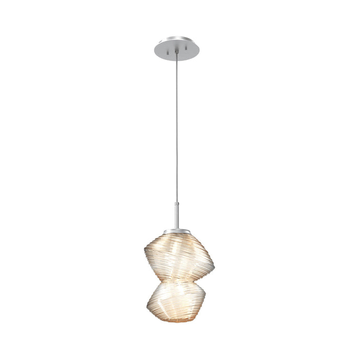 Mesa LED Pendant Light in Classic Silver/Amber.