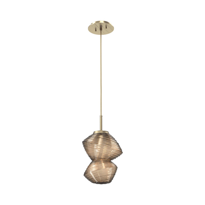 Mesa LED Pendant Light in Heritage Brass/Bronze.