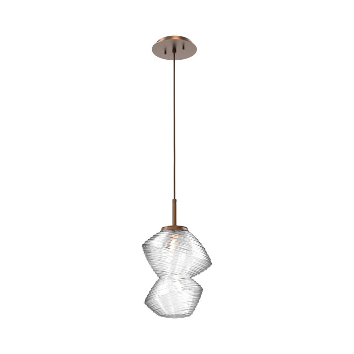 Mesa LED Pendant Light in Burnished Bronze/Clear.