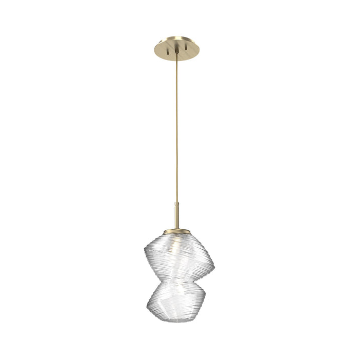 Mesa LED Pendant Light in Heritage Brass/Clear.