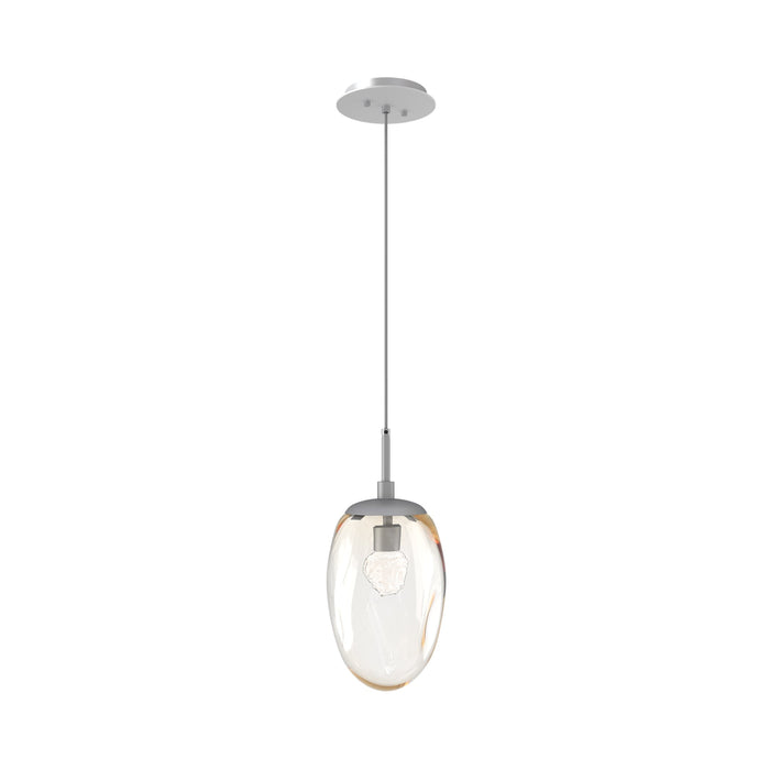 Meteo Pendant Light in Classic Silver/Amber/Floret Crystal (LED).