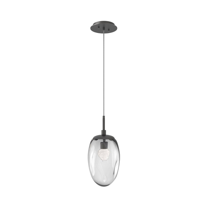 Meteo Pendant Light in Graphite/Clear/Floret Crystal (LED).