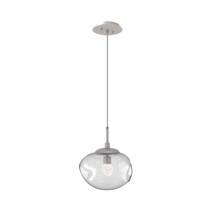 Nova LED Pendant Light in Beige Silver/Clear/Floret Crystal.