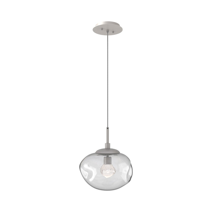 Nova LED Pendant Light in Beige Silver/Clear/Zircon Crystal.