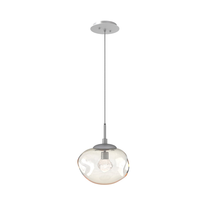 Nova LED Pendant Light in Classic Silver/Amber/Zircon Crystal.