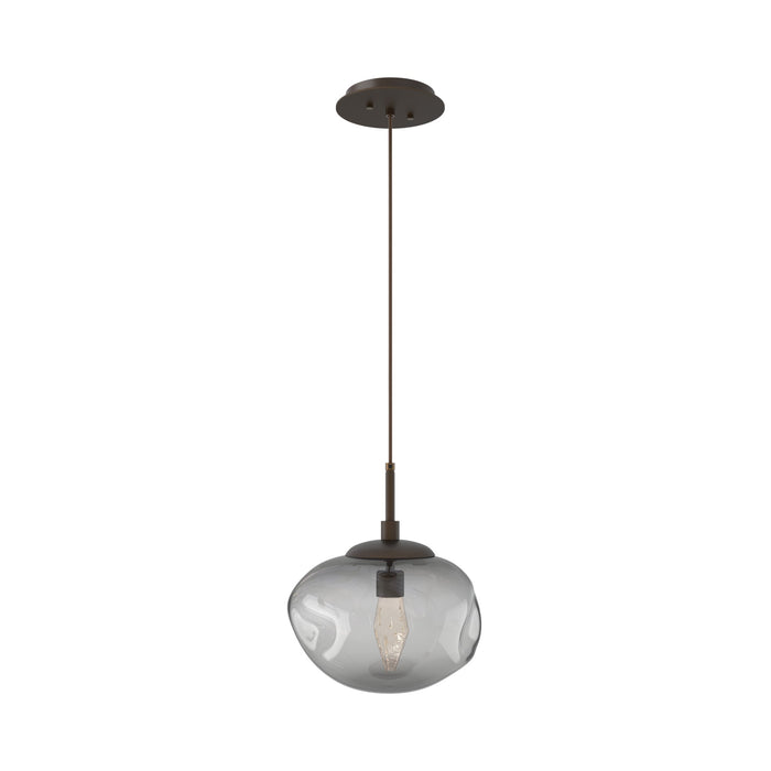 Nova LED Pendant Light in Flat Bronze/Smoke/Geo Crystal.