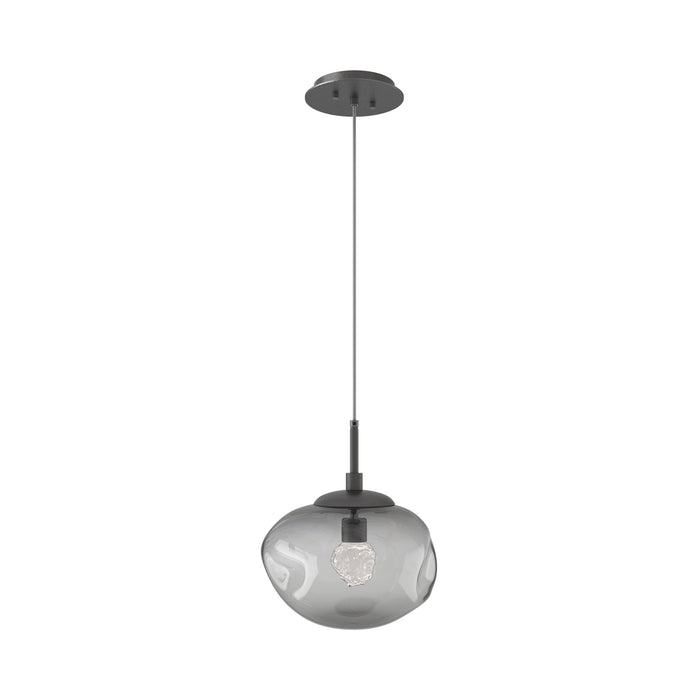 Nova LED Pendant Light in Graphite/Smoke/Floret Crystal.