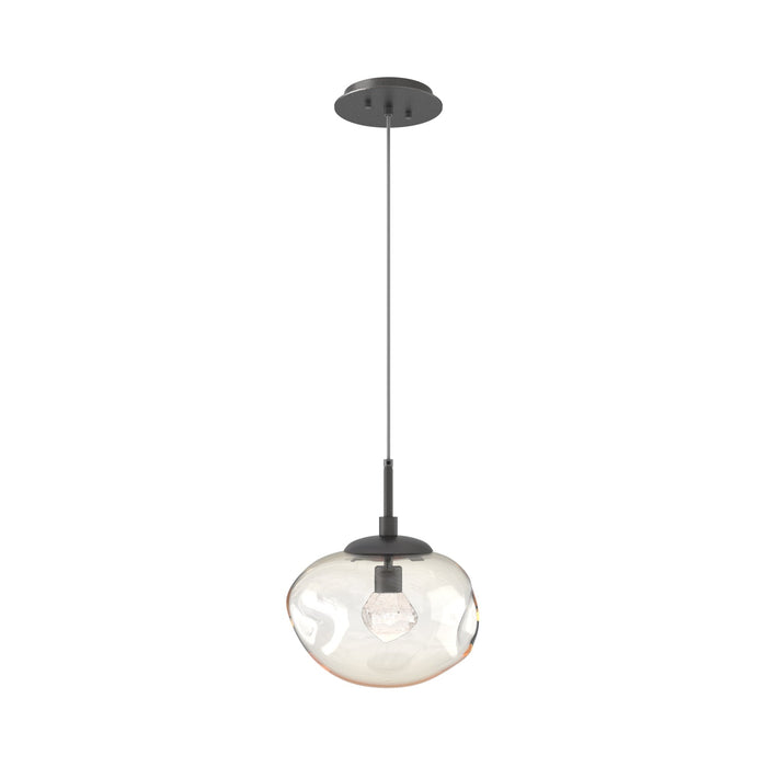 Nova LED Pendant Light in Graphite/Amber/Zircon Crystal.