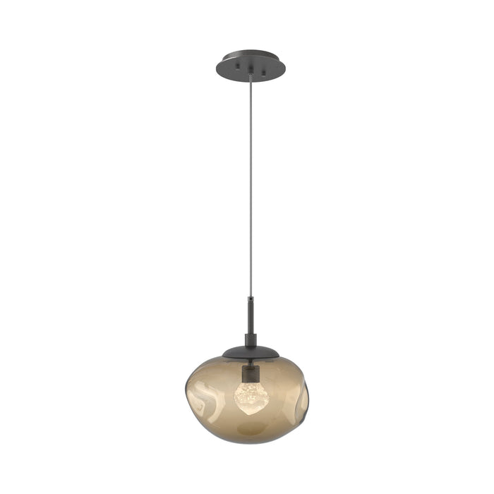 Nova LED Pendant Light in Graphite/Bronze/Zircon Crystal.