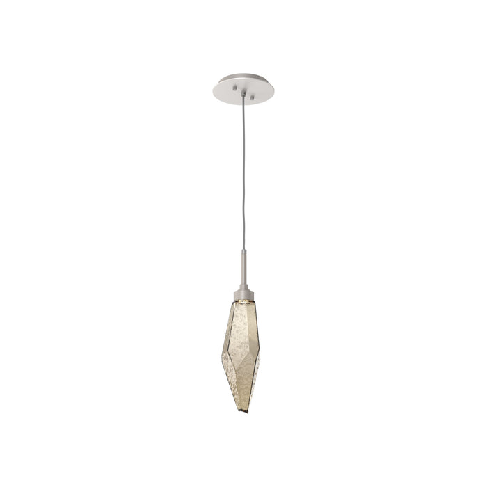Rock Crystal LED Pendant Light in Beige Silver/Bronze (Small).