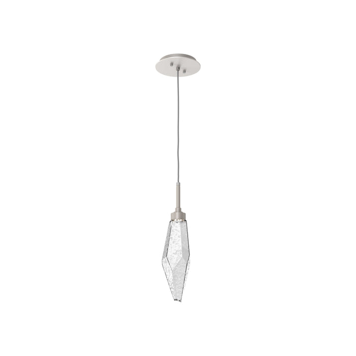Rock Crystal LED Pendant Light in Beige Silver/Clear (Small).