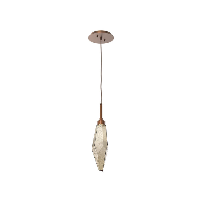 Rock Crystal LED Pendant Light in Burnished Bronze/Bronze (Small).