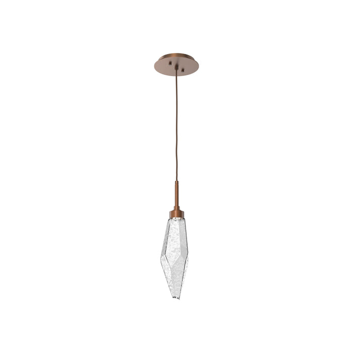 Rock Crystal LED Pendant Light in Burnished Bronze/Clear (Small).