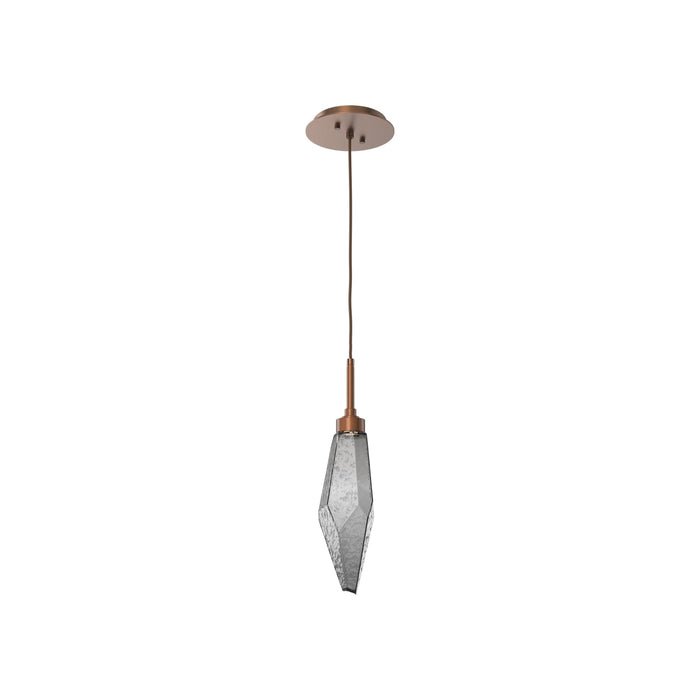 Rock Crystal LED Pendant Light in Burnished Bronze/Smoke (Small).
