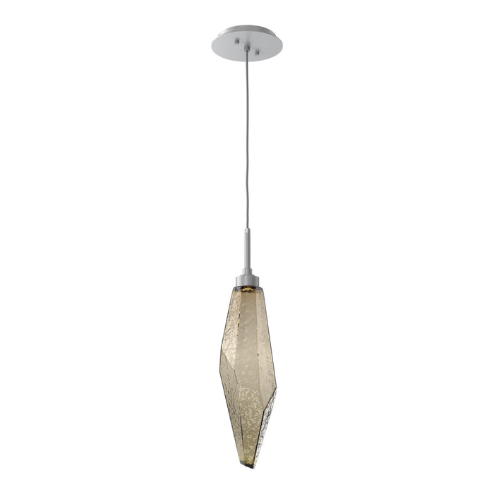 Rock Crystal LED Pendant Light in Classic Silver/Bronze (Large).
