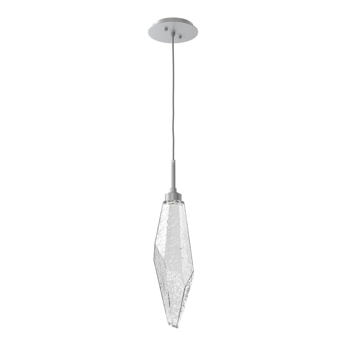Rock Crystal LED Pendant Light in Classic Silver/Clear (Large).